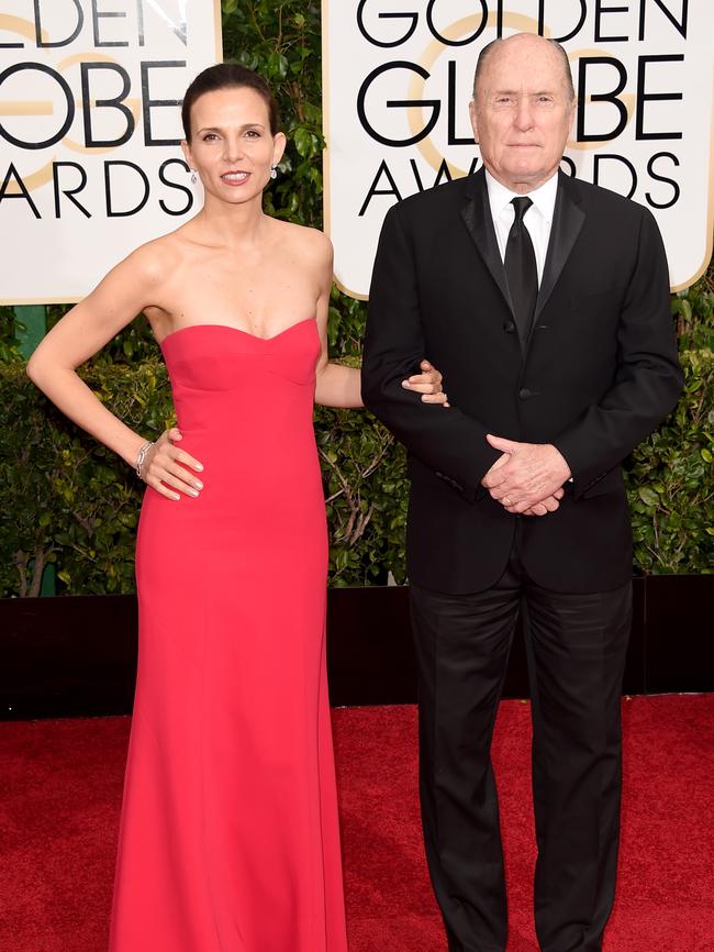 Luciana Duvall and actor Robert Duvall attend the 72nd Annual Golden Globe Awards.