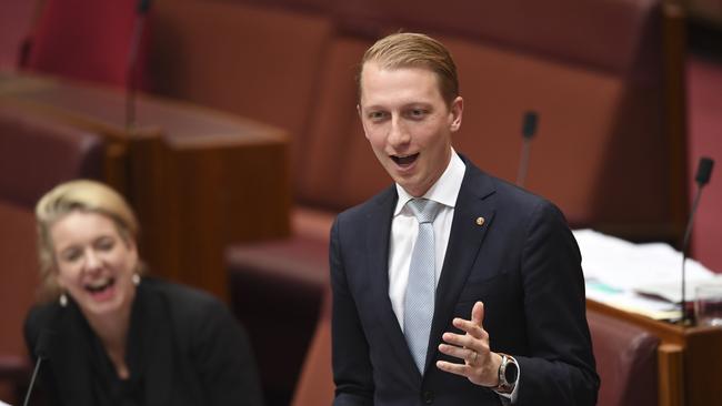 Paterson speaks during Senate Question Time in 2018.