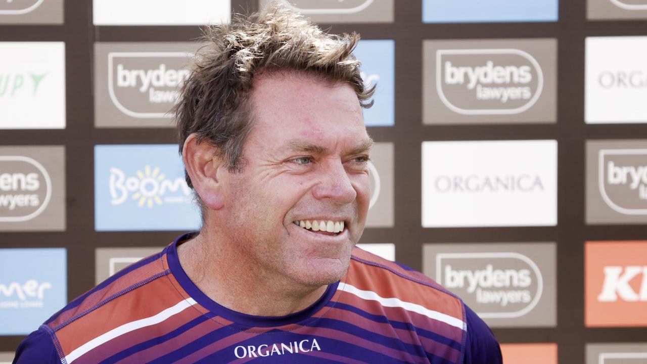 SYDNEY, AUSTRALIA - JULY 16: Current coach of the Wests Tigers, Brett Kimmorley, speaks to the media during a Wests Tigers NRL media opportunity at Cintra park on July 16, 2022 in Sydney, Australia. (Photo by Mark Evans/Getty Images)