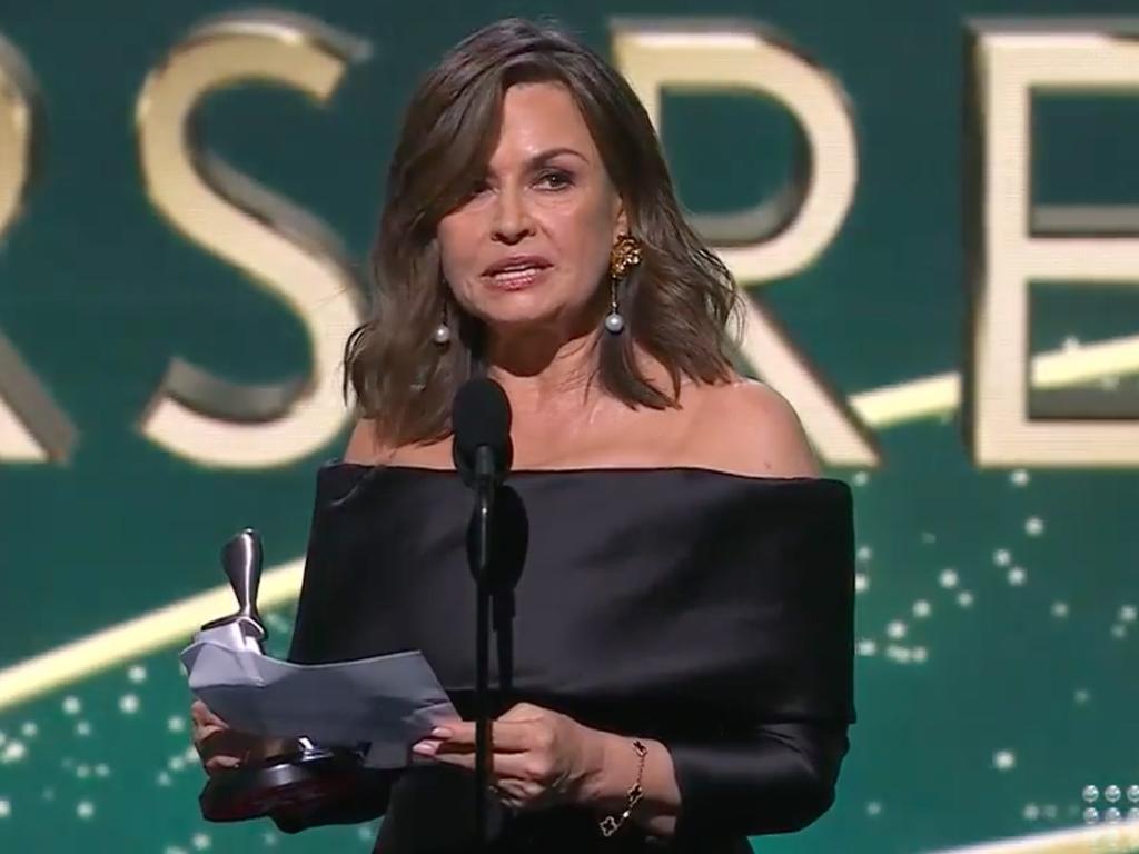 Lisa Wilkinson giving her speech at the Logies. Picture: Channel 9