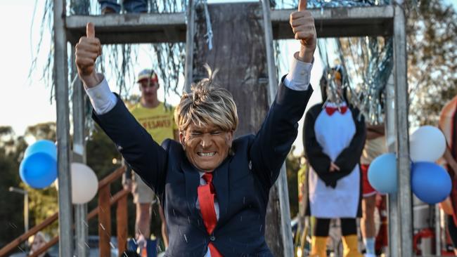 David Koschitzke dressed at Donald Trump at the Brocklesby Burrumbuttock Big Freeze event at Brocklesby, NSW, which raised more than $150,000 for MND. Picture: Photos by Jess