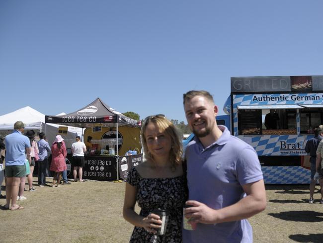 (From left) Anna Samojlowicz and Anthony Thomas enjoying their Sunday at the Murphys Creek Chilli Festival. Picture: Isabella Pesch