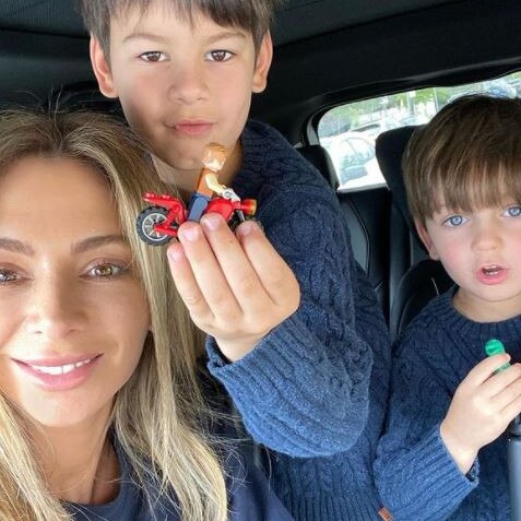Nadia Bartel hit back at follower who commented on a photo of her and two boys that she change her surname back to Coppolino. Picture: Instagram/NadiaBartel