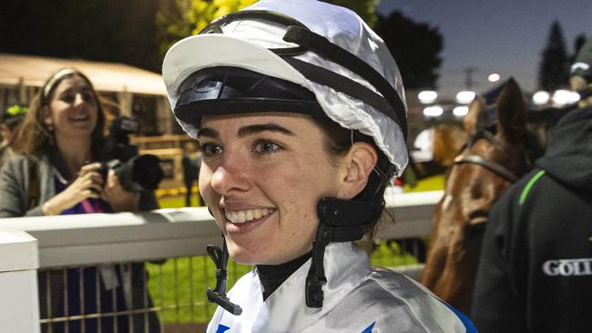 Angela Jones has a terrific chance to become the first woman to win the Brisbane Jockeys’ Premiership. Picture: Grant Peters / Trackside Photography