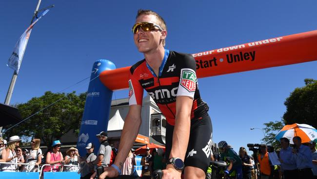 Australian rider Rohan Dennis of team BMC Racing is seen before stage two of the Tour Down Under from Unley to Stirling, South Australia, Wednesday, January 17, 2018. (AAP Image/Dan Peled) NO ARCHIVING, EDITORIAL USE ONLY