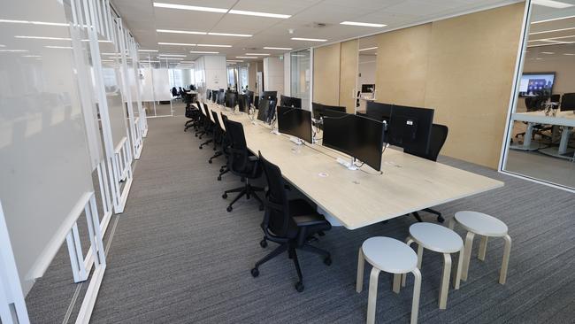 Office buildings in Melbourne are half-empty as people are not embracing a return to work in the city. Picture: Alex Coppel