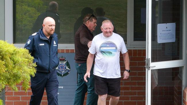 Husband Michael Murphy at Buninyong Police Station. Picture: Ian Wilson