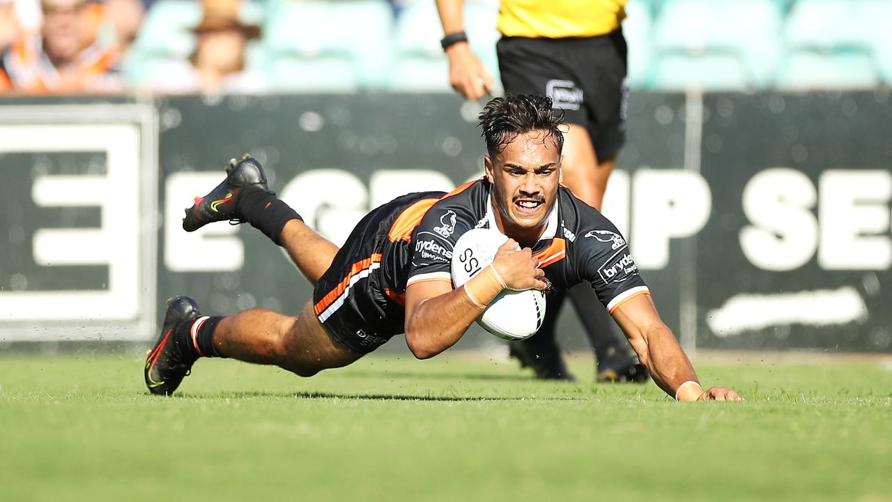 Daine Laurie has become a near-must have cheapie after his dominant trial performances for the Tigers. Picture: Getty Images.