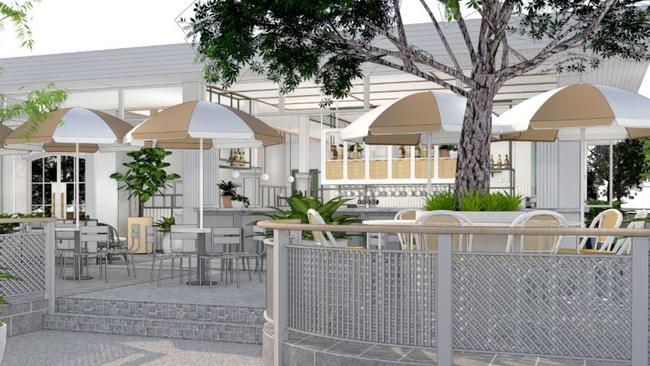 The draft plans of the outdoor dining space. Picture: Juicy Designs 