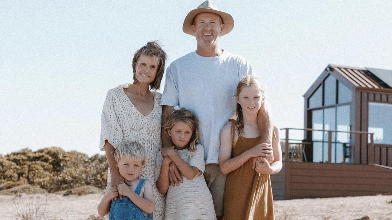 Eyre Way co-founder Amanda Hogg, together with her husband and co-founder Tim Hogg – and their children Jybah, Elka and India. Picture: Supplied