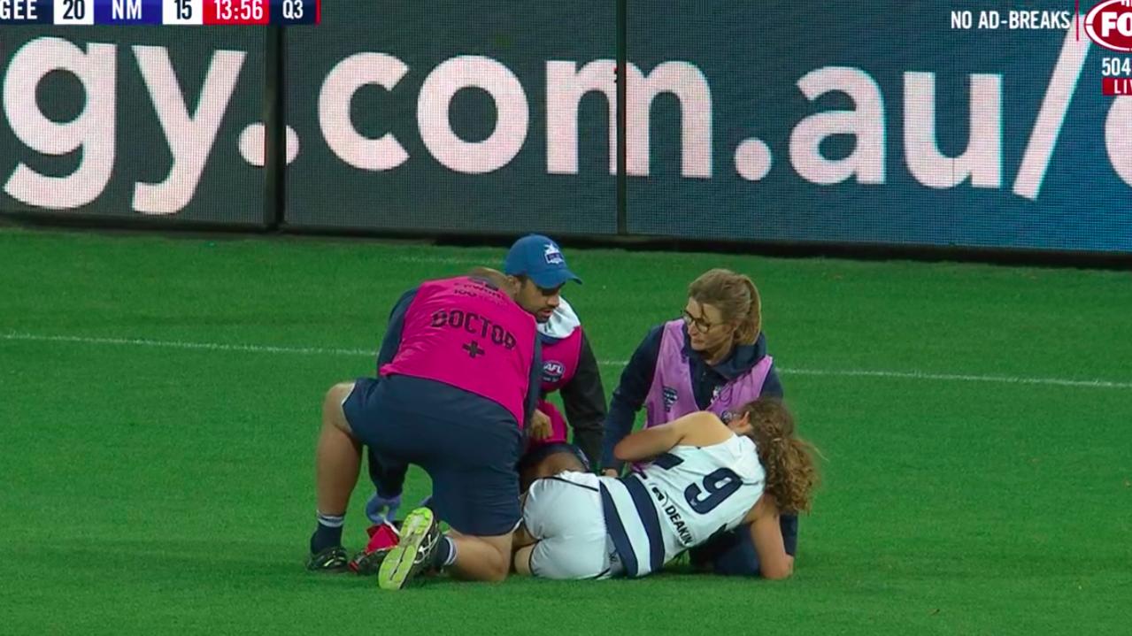 Nina Morrison suffered a nasty injury against North Melbourne.