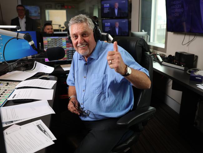 Ray Hadley on Thursday after announcing his retirement on air. Picture: Rohan Kelly.