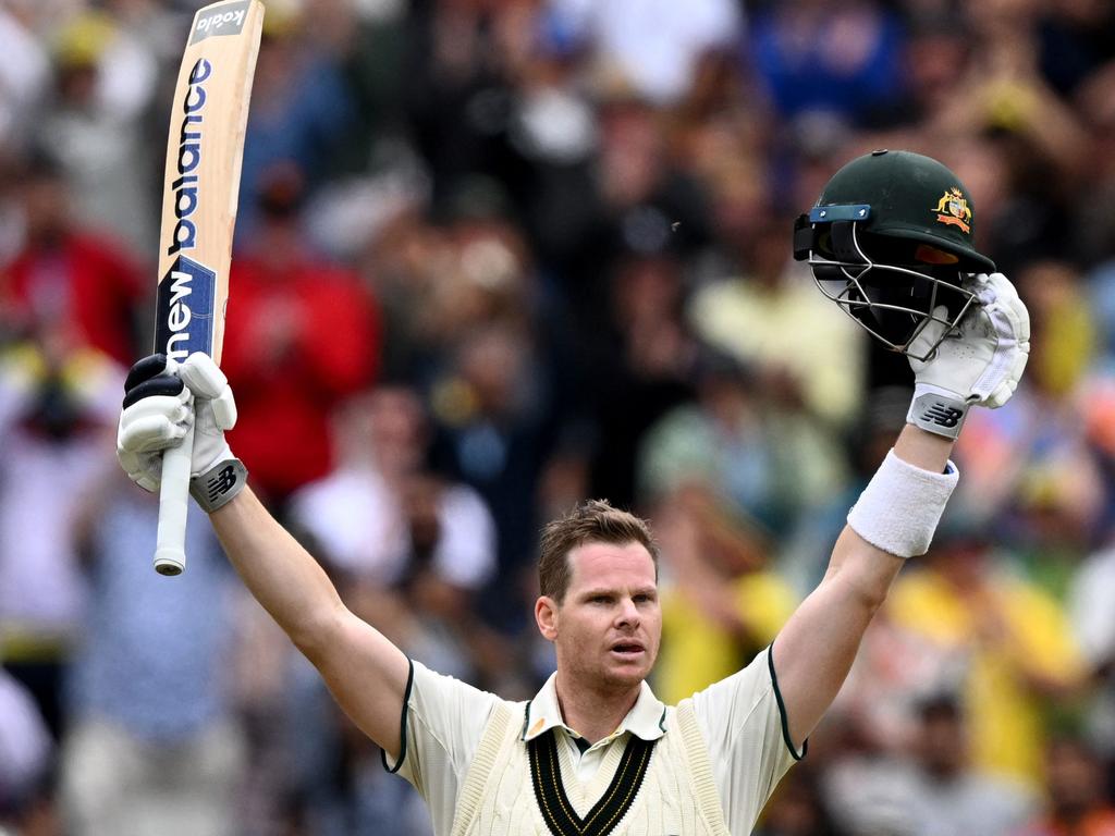 Steve Smith is just 38 runs away from being the fourth Australian to post 10,000 runs in Tests. Picture: AFP