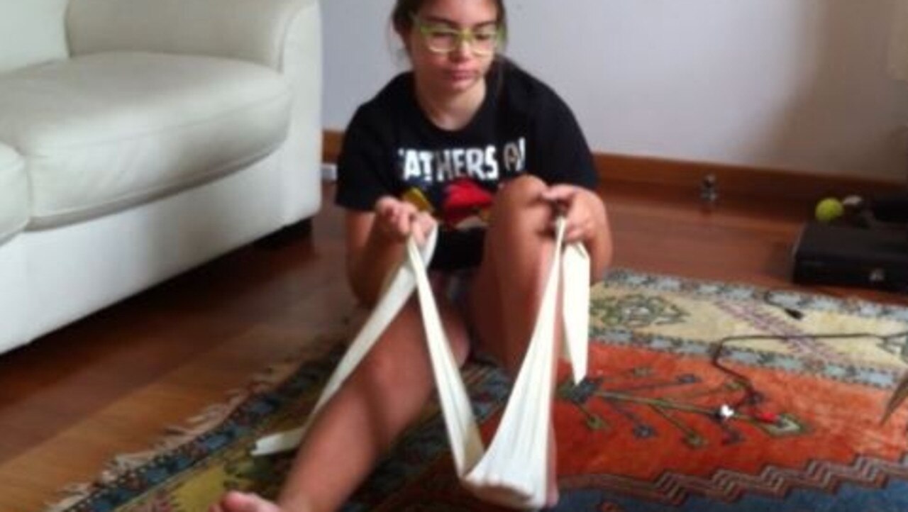 The therapy treatment, which lasted 10 weeks, enabled her to walk again; however, the unbearable pain she experienced has remained constant into her teenage life. Picture: GoFundMe