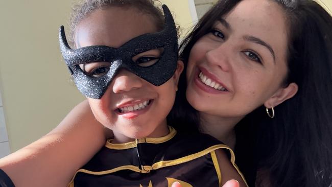 Tahlia Colbert and her daughter Indianna both dressed as Batwoman. Picture: Tahlia Colbert / Supplied.