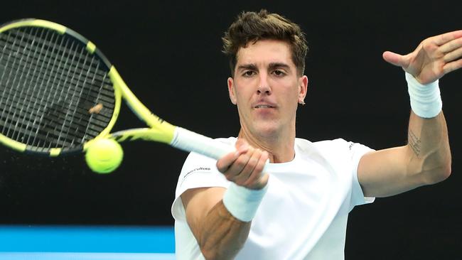 Thanasi Kokkinakis is entered in Australian Open qualifying but is a strong contender for a main draw wildcard. Picture: AFP