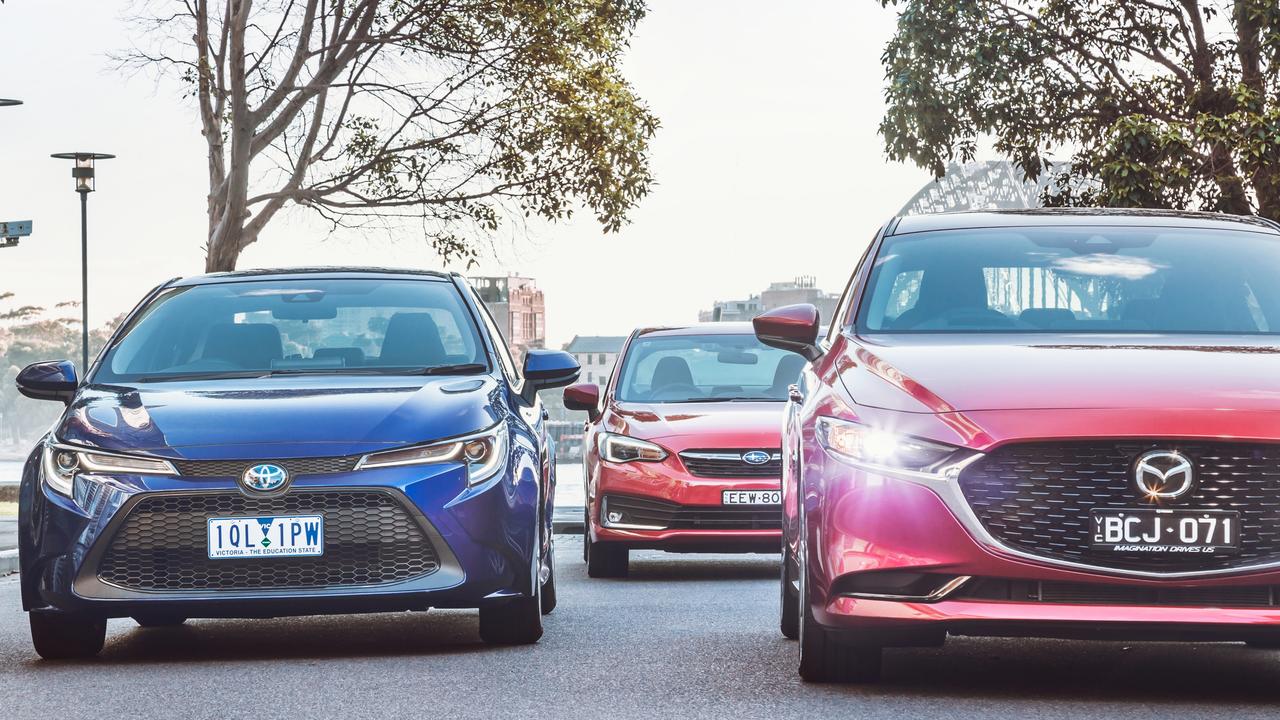 Small cars such as the Toyota Corolla and Mazda3 have dropped in popularity. Picture: Thomas Wielecki.