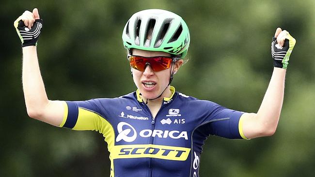 Amanda Spratt takes out stage the Santos Women's Tour stage one. Picture Sarah Reed