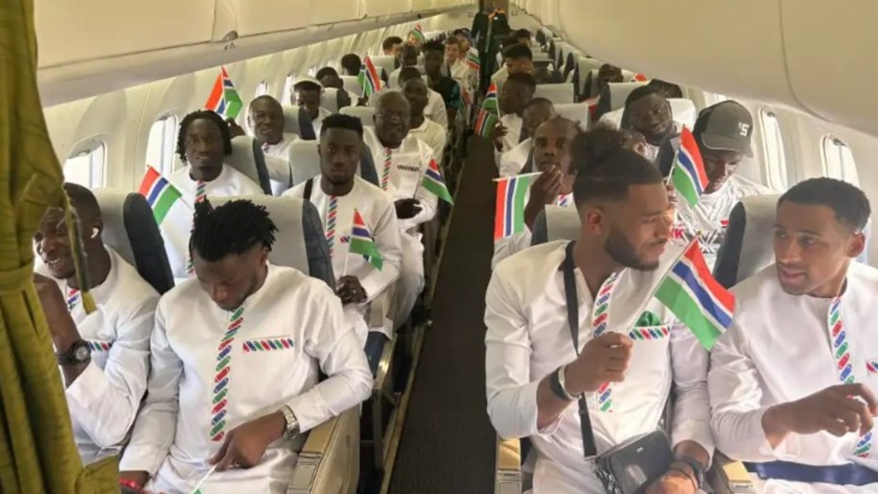 The Gambia team's flight was forced into an emergency landing minutes after takeoff.