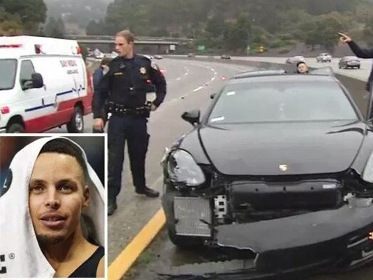 NBA superstar Steph Curry has been involved in a horror multi-car motorway smash, damaging his Porsche Panamera in the process.