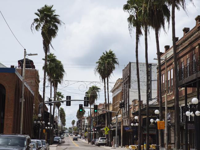 Palm trees line the main business street of Ybor City, Florida. Picture: Angus Mordant for News Corp Australia