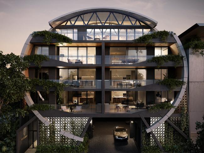 Designed by award-winning architects Hayes Anderson Lynch Obsidian residences is a submarine-inspired luxury development at Teneriffe. Photo: supplied