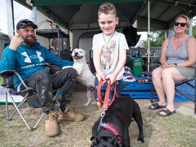 Leanne Reid, Liam Mander and son Levi, 4. Picture: Danielle Smith