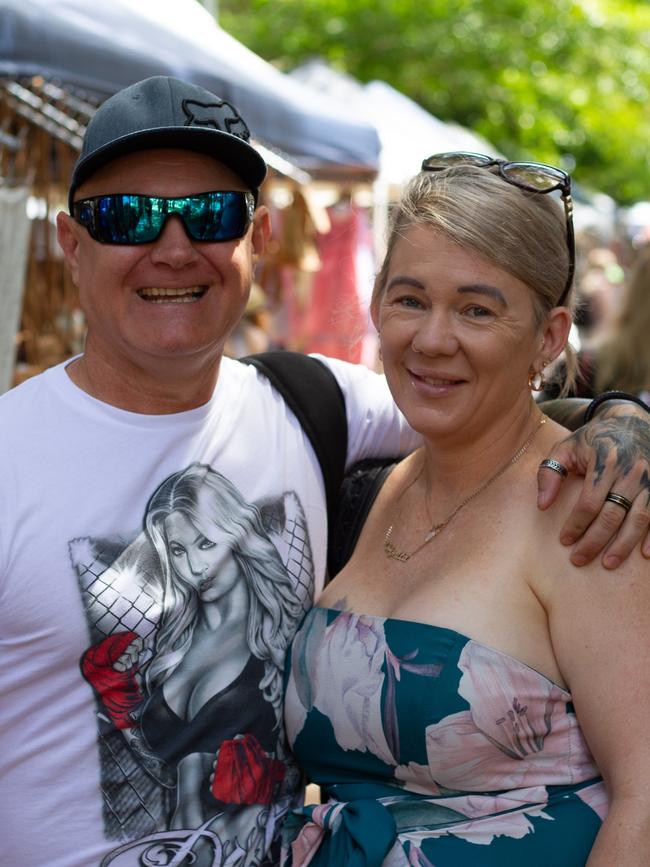 Kenny Curran and Wynita Garvie at the Urangan NYE markets.