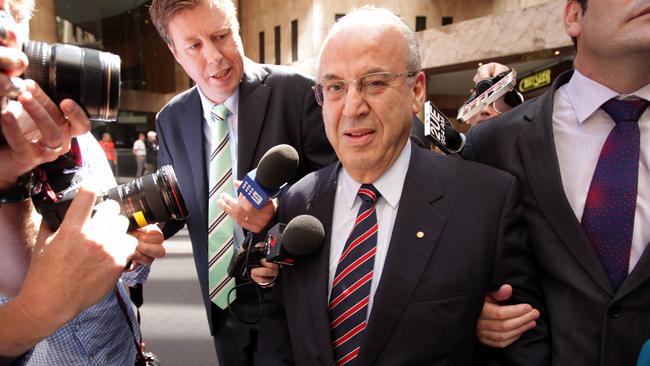 Former Labor Minister Eddie Obeid Senior leaving ICAC in Castlereagh Street.