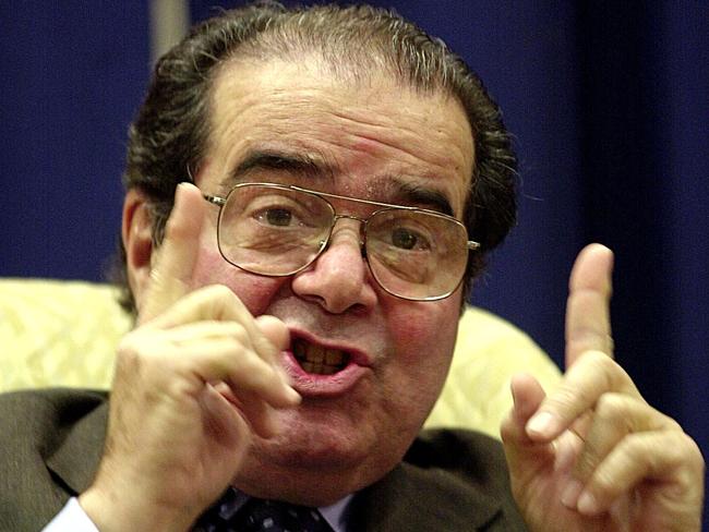 Sudden death ... US Supreme Court Justice Antonin Scalia was found dead at a Texas ranch on Saturday. Picture: AFP/Nicholas Kamm