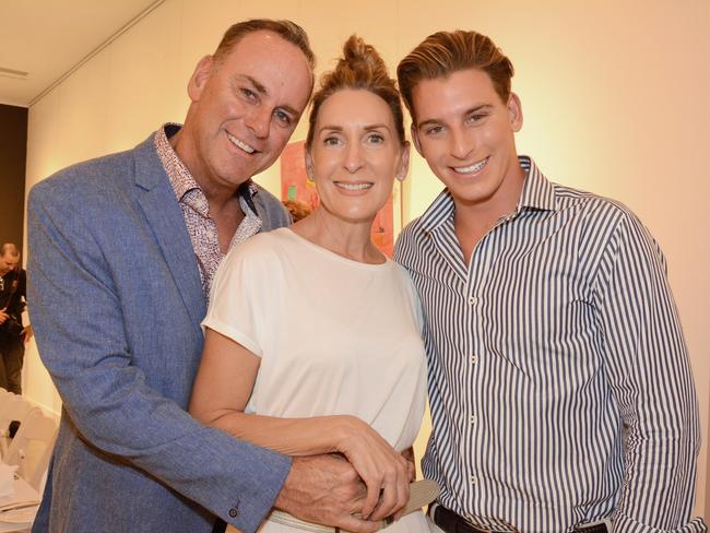 Michael, Sue and Maximilian Tobin at Ken Done art exhibition opening at Gallery One, Southport. Picture: Regina King