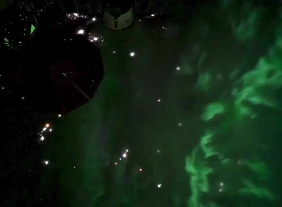 International Space Station Gets Unusual View of 'Intensely Green' Aurora