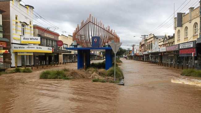 Aerial view Lismore of Lismore floods.