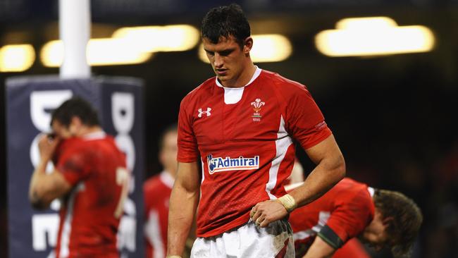 Aaron Shingler of Wales shows his disappointment in Cardiff.