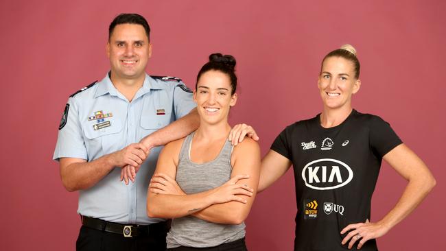 Senior Constable Ben Bjarnesen, Jacqui Bell and Ali Brigginshaw. Picture: Steve Pohlner