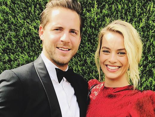 Margot Robbie and husband Tom Ackerley attend a friend's wedding in Australia on Friday, February 23. Photo: Instagram