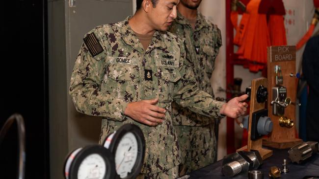 On board the USS Emory S Land naval maintenance vessel, which docked in Darwin for a routine visit in May, 2024. Picture: Pema Tamang Pakhrin