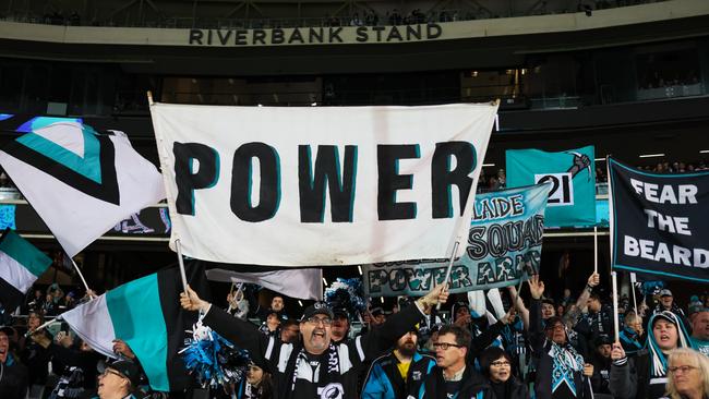 Crowds haven’t been huge but Power fans have made plenty of noise for their team which sits on top of the ladder. Picture: Daniel Kalisz (Getty).