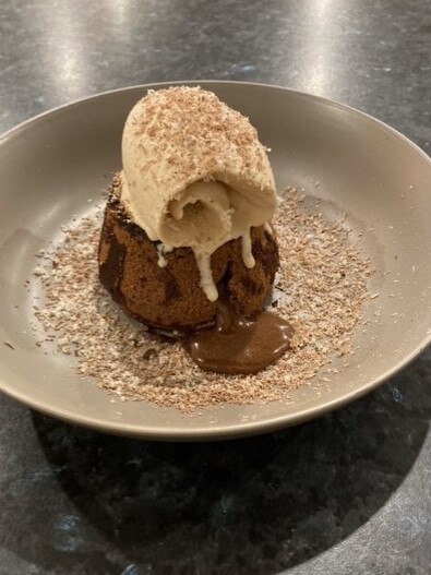 The Bush Inn’s Chocolate fondant pudding. Picture: BELINDA SHEEHAN