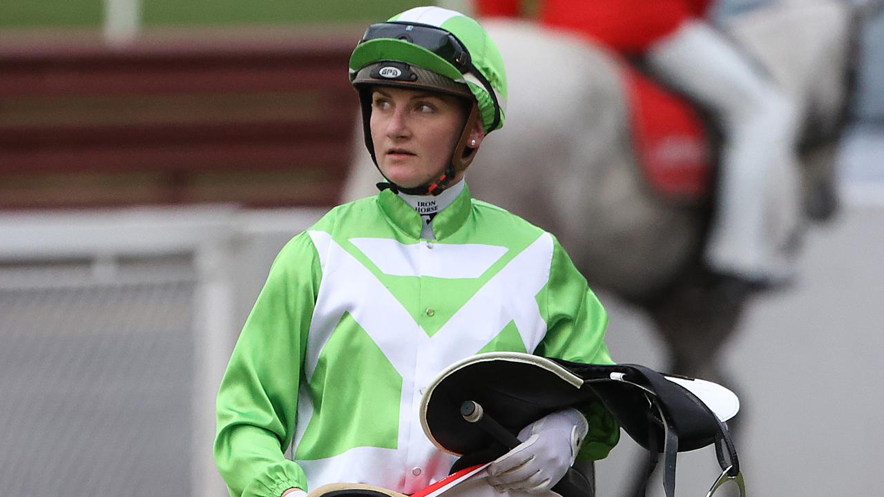 Jockey Jamie Kah faces extra penalty for allegedly misleading Stewards. Picture: Alex Coppel