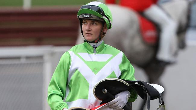 Jockey Jamie Kah faces extra penalty for allegedly misleading Stewards. Picture: Alex Coppel