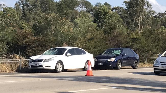 The two cars believed to have been involved in the incident. Picture: Jack Harbour