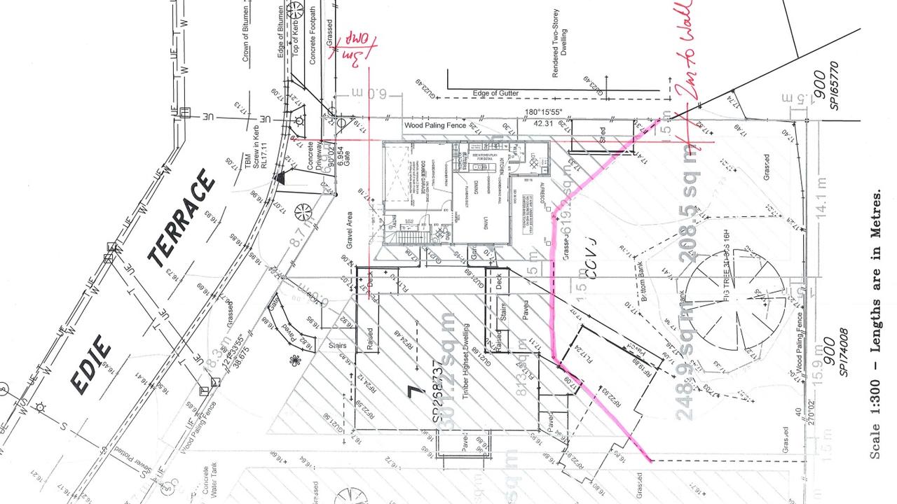 The covenant in pink covering the ancient tree and the old farm house site. Picture: Supplied