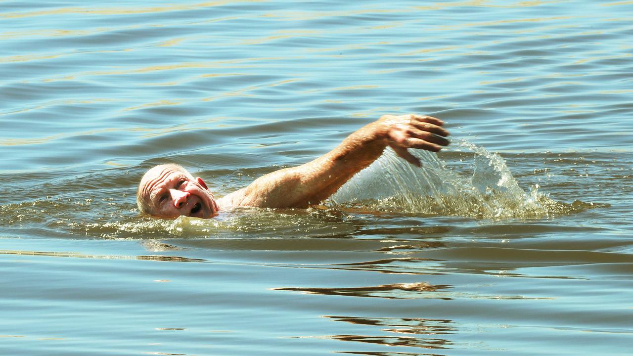 Faces of the Gold Coast, Labrador. Reg Selwood from Coogee has a swim.. Picture Glenn Hampson