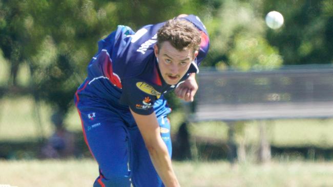 MPCA cricket: Long Island v Seaford Tigers at Ballam Park East Oval. Long Island bowler Harry Van Raay. Picture: Valeriu Campan