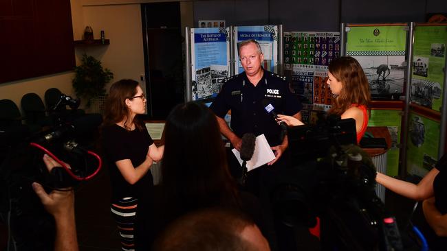 Acting Assistant Commissioner Matt Hollamby urged Territorians to do their bit preventing crime at home. Picture: Justin Kennedy