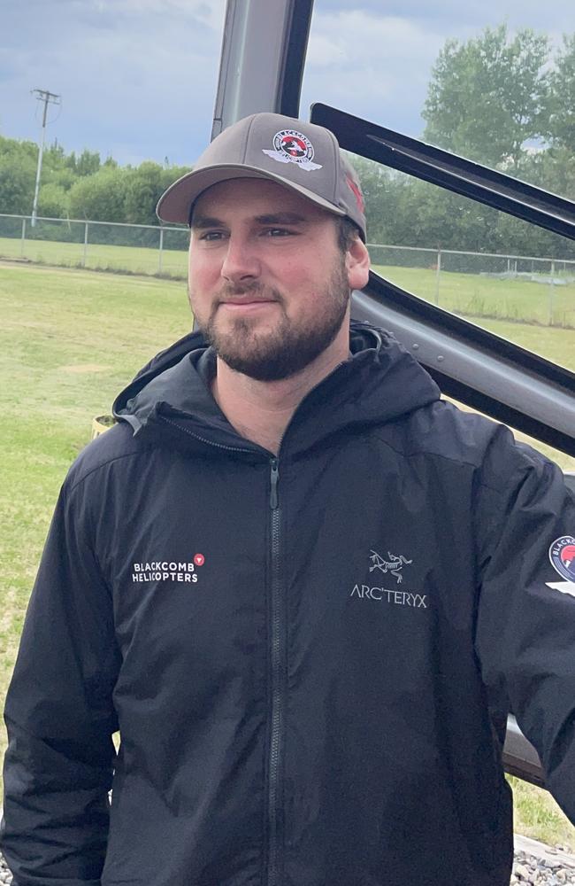 Old Beach man Carter Hansen, 25, a helicopter pilot, is flying missions in British Columbia, Canada, amid an unprecedented wildfire season. Picture: Supplied