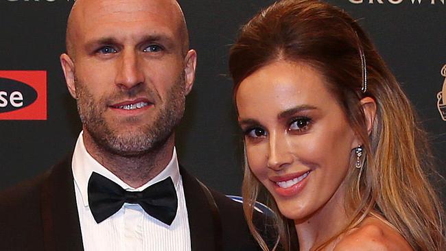 2018 Brownlow Medal. Red Carpet.  Chris and Rebecca Judd  . Pic: Michael Klein