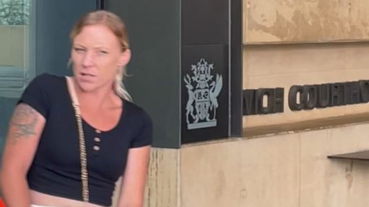 Kayleen Elwell leaving Ipswich Magistrate's Court of February 14, 2023. Picture: Nicola McNamara