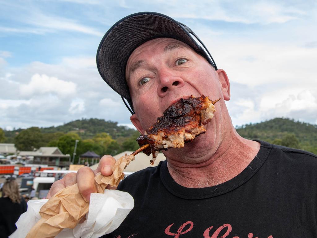 Craig Baggs enjoying the barbecued delights. Meatstock - Music, Barbecue and Camping Festival at Toowoomba Showgrounds.Friday March 8, 2024 Picture: Bev Lacey